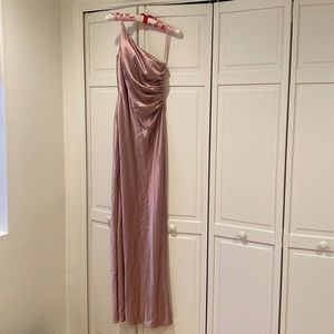 Brand new— Revelry Jade Satin maxi length dress in Rose Quartz, size 4